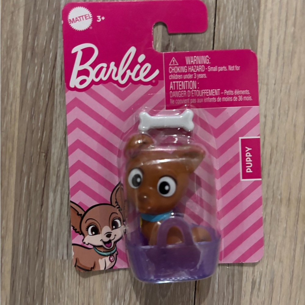 Mattel Barbie Puppy figure - Brown and Purple